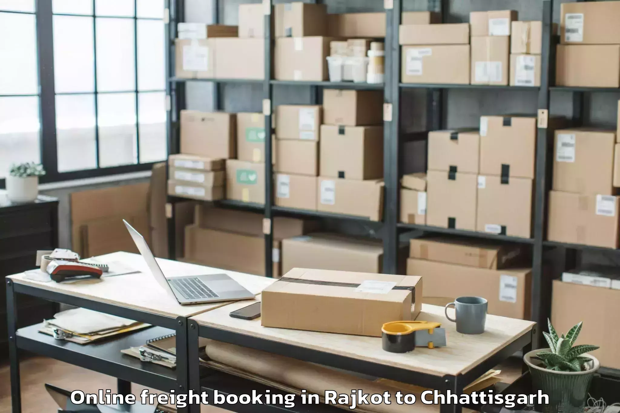 Book Rajkot to Bhatapara Online Freight Booking Online